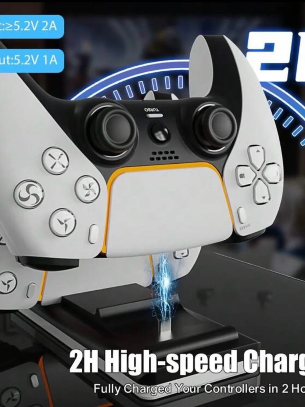 Dual Charging Dock for PS5 Controllers - White/Black